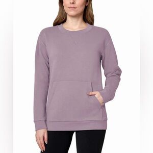 Mondetta Ladies Knit Fleece Crewneck, Medium, Lavender Gray)